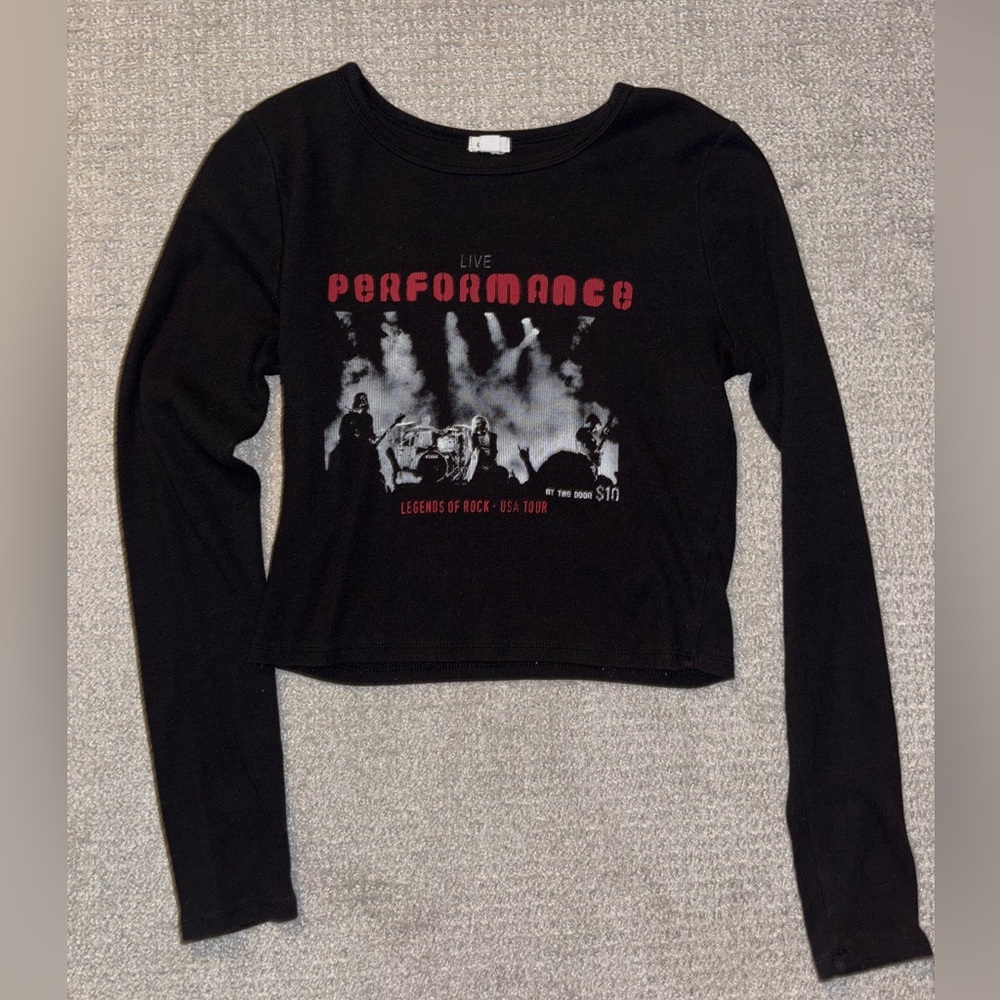 Garage Black Long Sleeve Graphic Tee